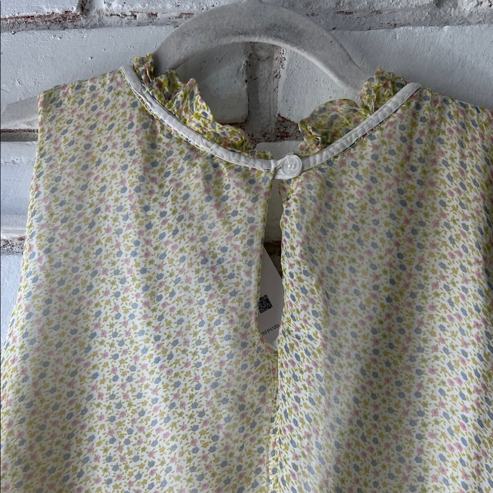 SILK Sunshine Floral Sleeveless Chiffon Camisole in Pale Yellow - Picture 10 of 13
